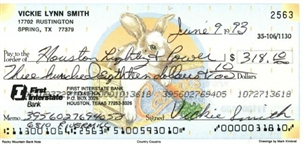 Anna Nicole Smith Personal Signed Check PSA/DNA Mint 9